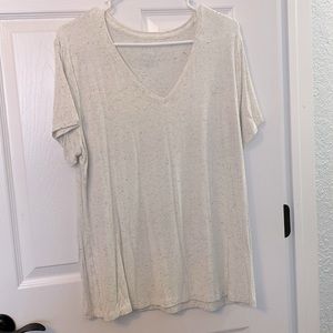 Off white shirt with black and grey speckles